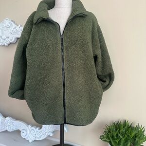 PINK Victoria’s Secret Sherpa fleece Teddy zip up size Large